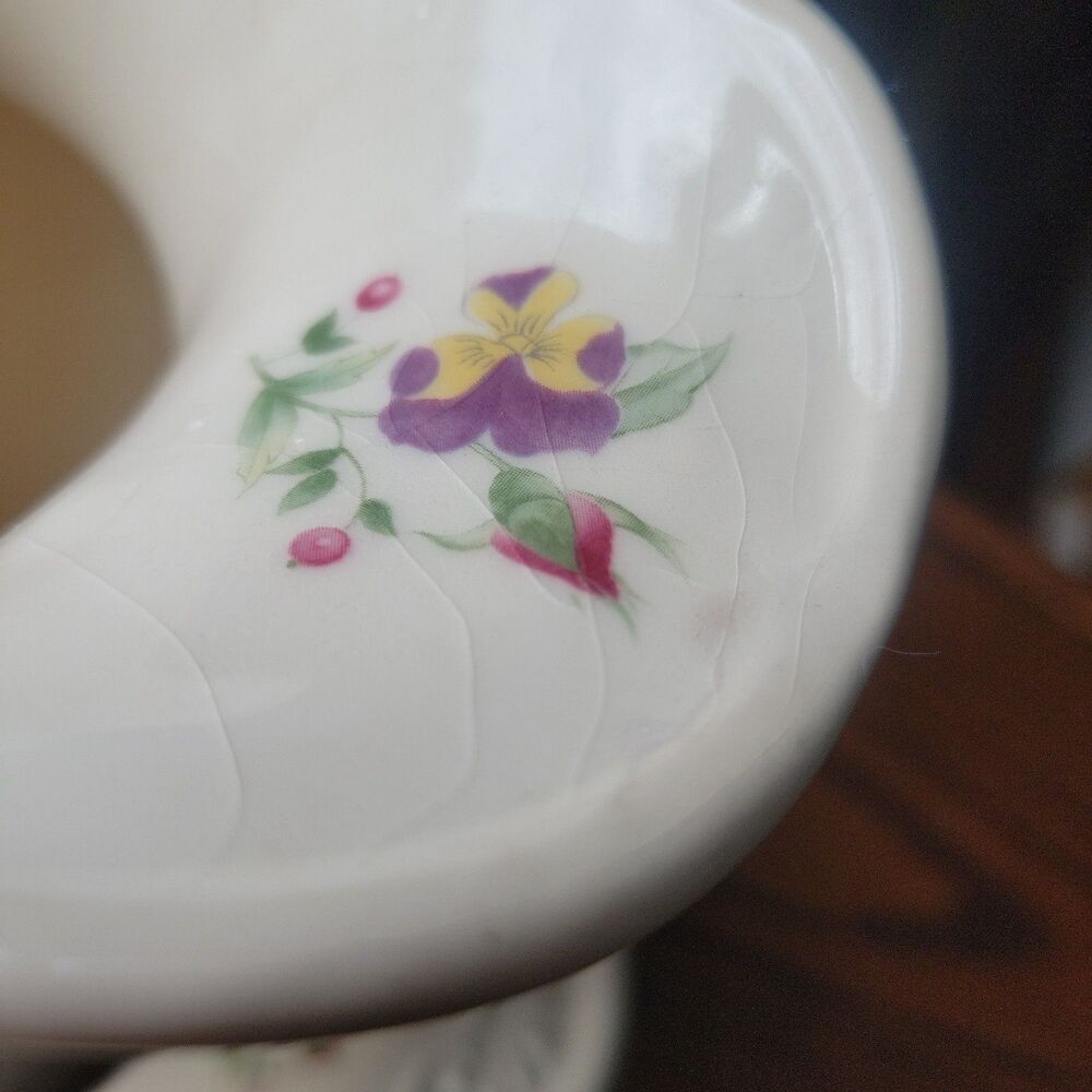Vtg 1930s British Ceramic Pitcher & Wash Basin Bowl Set Floral Rose Art Deco Era - Picture 14 of 16